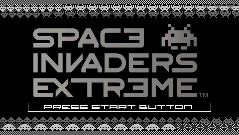 Space Invaders Extreme title screen for PSP